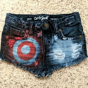Custom Target cut out shorts